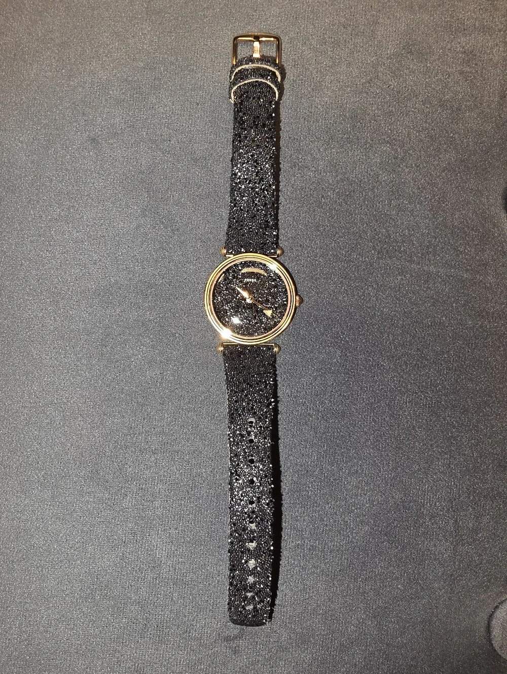 RARE FOSSIL Limited Edition Women's Lyric Black & Rose Gold Glitz Watch LE1072